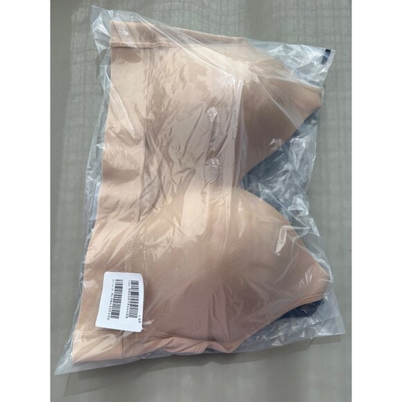 Rhonda Shear 2 Pack Molded Cup Bra with Wrap Back Size 1X Black Beige 627.3 - Picture 4 of 10